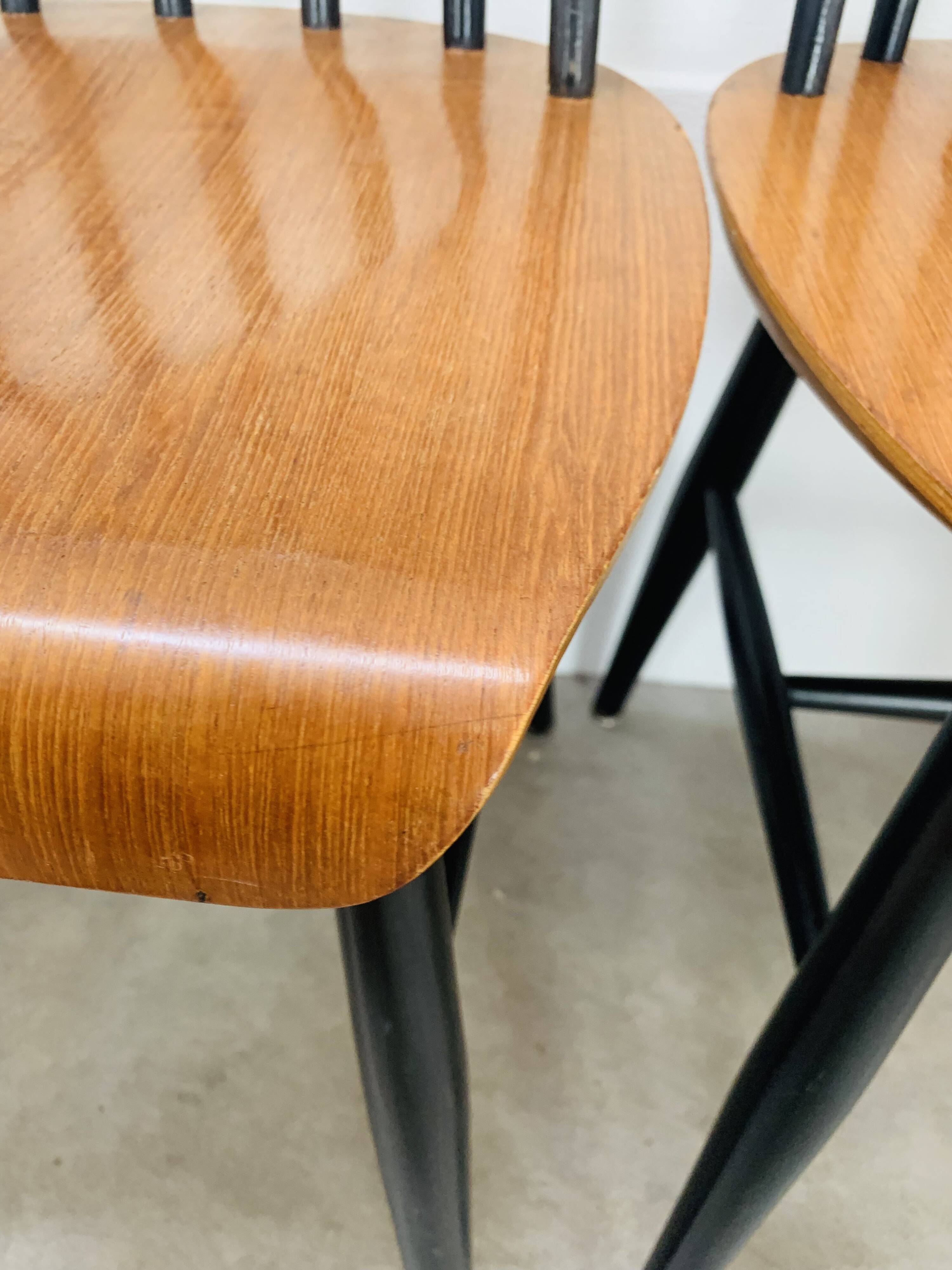 6 Fanett chairs by Ilmari Tapiovaara, Scandinavian, 1960s