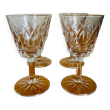 Set of 4 Harlequin glasses in crystal glass from Reims 1950