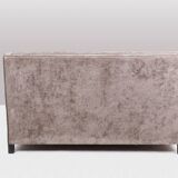Rectangular sofa in gray velvet. 1990s. LS60311509A