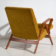 Set of two armchairs and pouf – Mid-century Modern (circa 1950). Three-piece set.