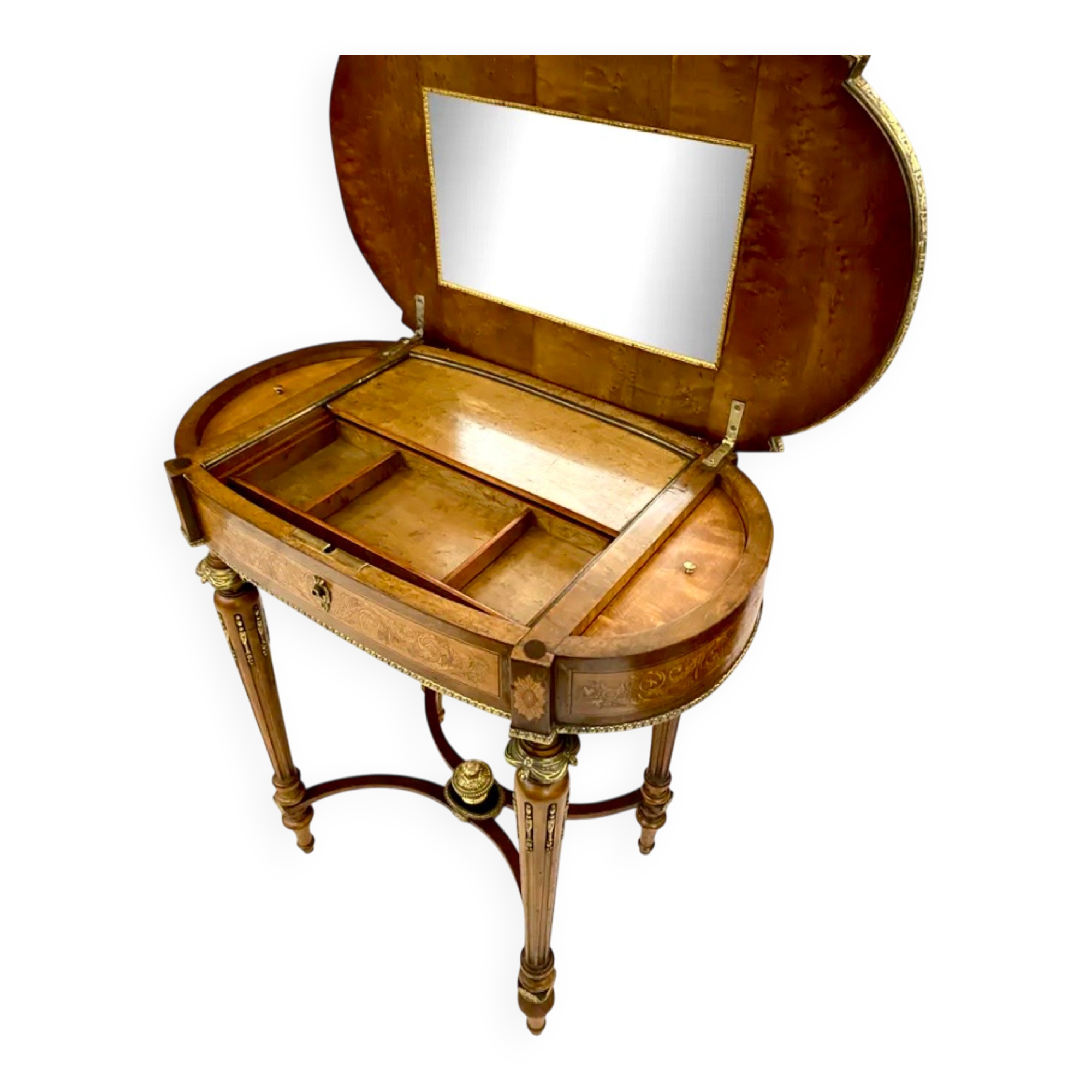 Napoleon III period dressing table (1855) fully inlaid.