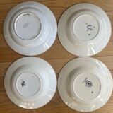 Mismatched blue soup plates