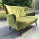 sofa 2 places organic velvet 60s