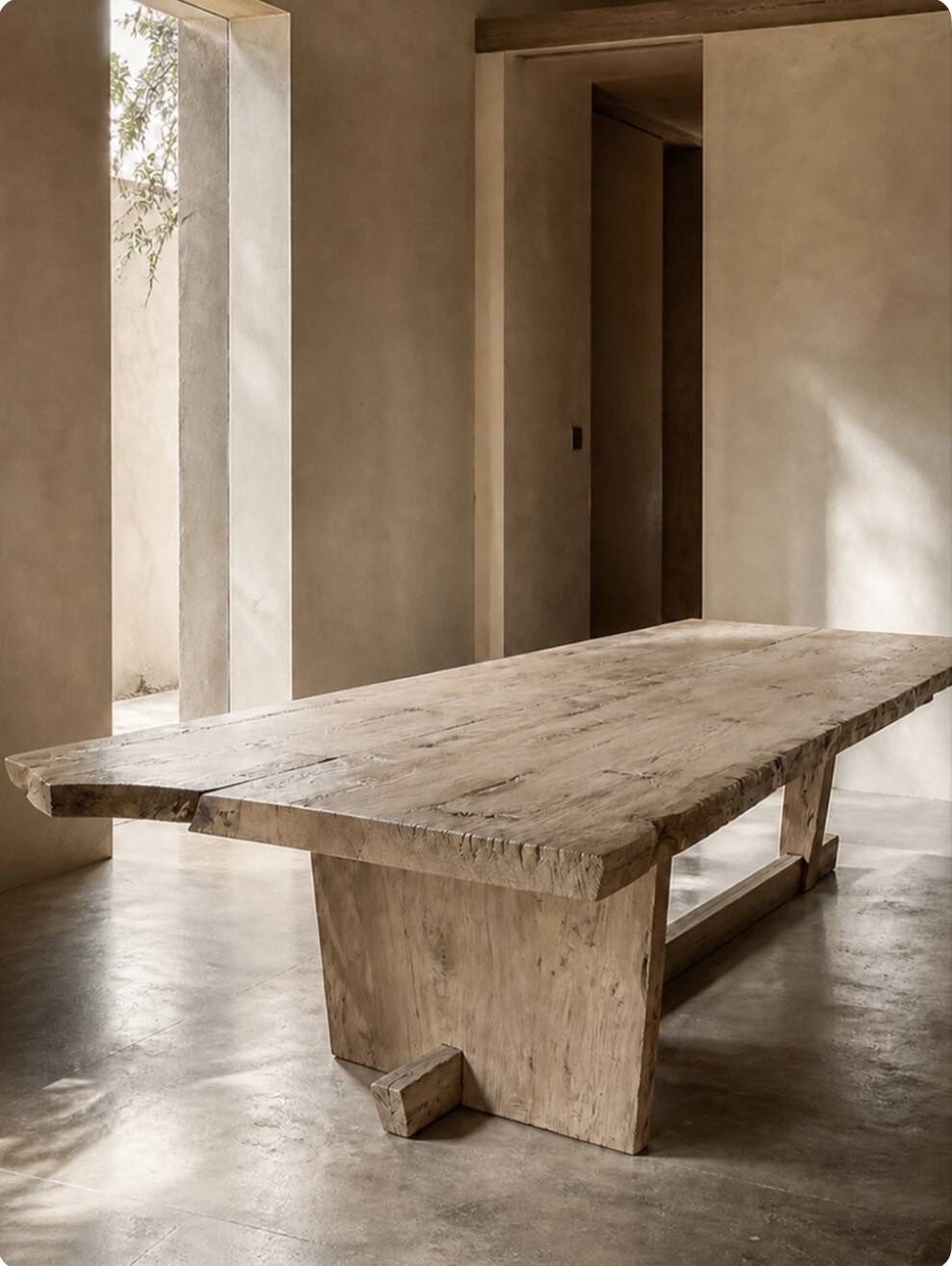 Table brute monolithe