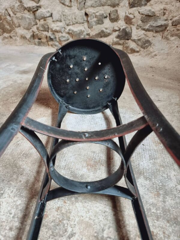 Tabouret industriel ancien – Toledo Art Steel Co., années 30, tabouret
