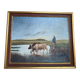 Painting Pastoral Scene at the River – French School, late 19th century