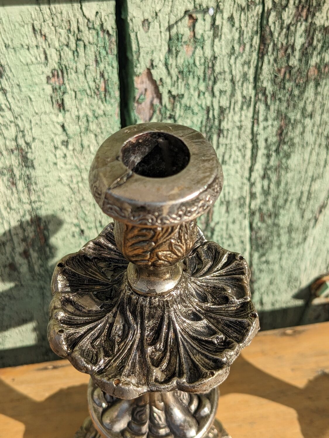 Pair of silver candle holders