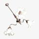 1970s chandelier with 3 light arms and frilled tulips