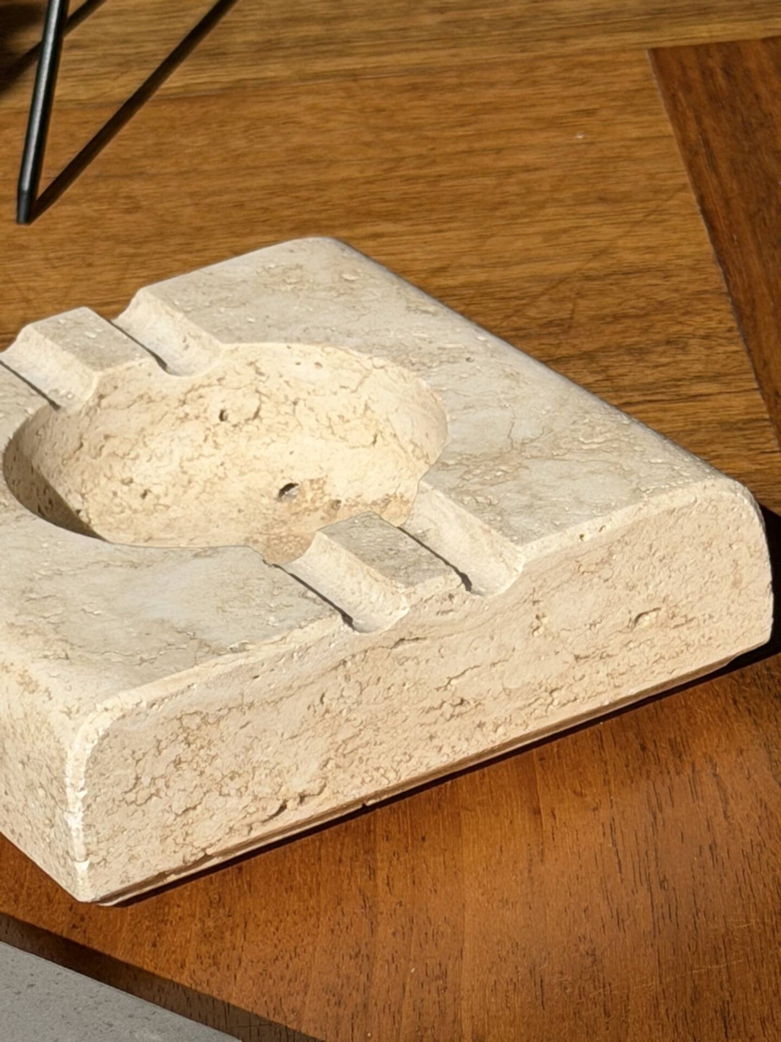 Travertine ashtray — DLG Fratelli Mannelli 70s