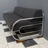 Bauhaus chrome and black daybed / sofa by Hynek Gottwald
