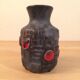 Ceramic vase geometric shapes black and red West Germany