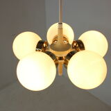 Space age chandelier sputnik by elektroinstala decin, 1970s