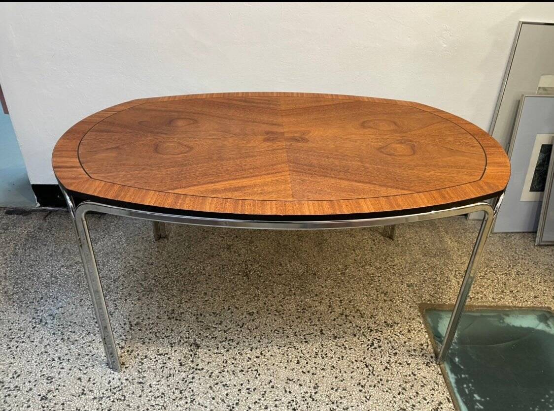 Mid-century dining table with chrome frame by Odenwald, 1960s