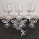 Set of 8 red wine glasses on crystal legs decorated with grapes and vine branches Luminarc