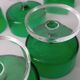 6 Luminarc green stemmed coupe glasses