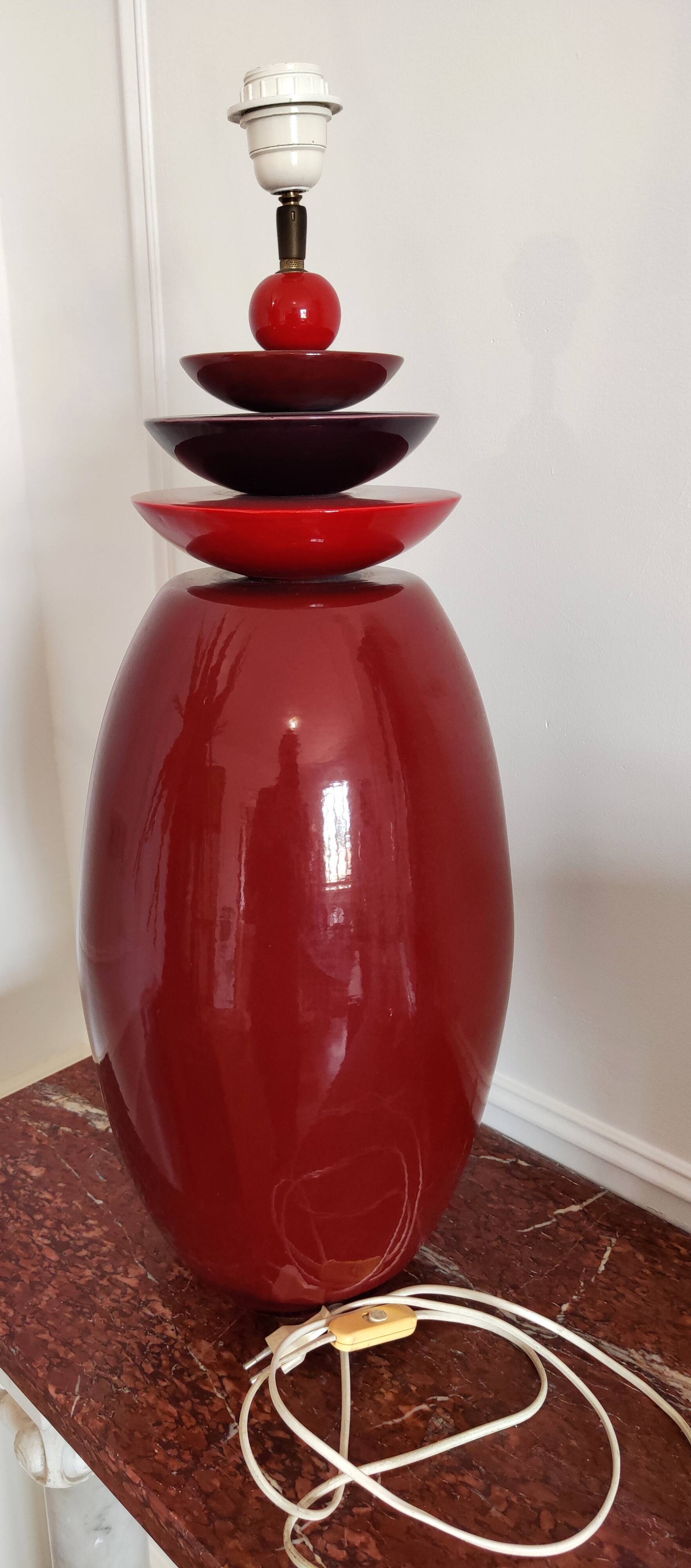 Large albret france ceramic earthenware lamp