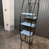 Modernist display shelf, Cocteau style in wrought iron