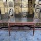 Flat desk in mahogany and leather style Louis XVI restored