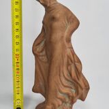 Draped Tanagra after Alexandre Bigot, Terracotta statuette, 20 cm