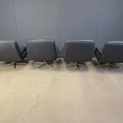 Set of 4 swivel chairs by Bernd Munzebrock for Walter Knoll, 1970s