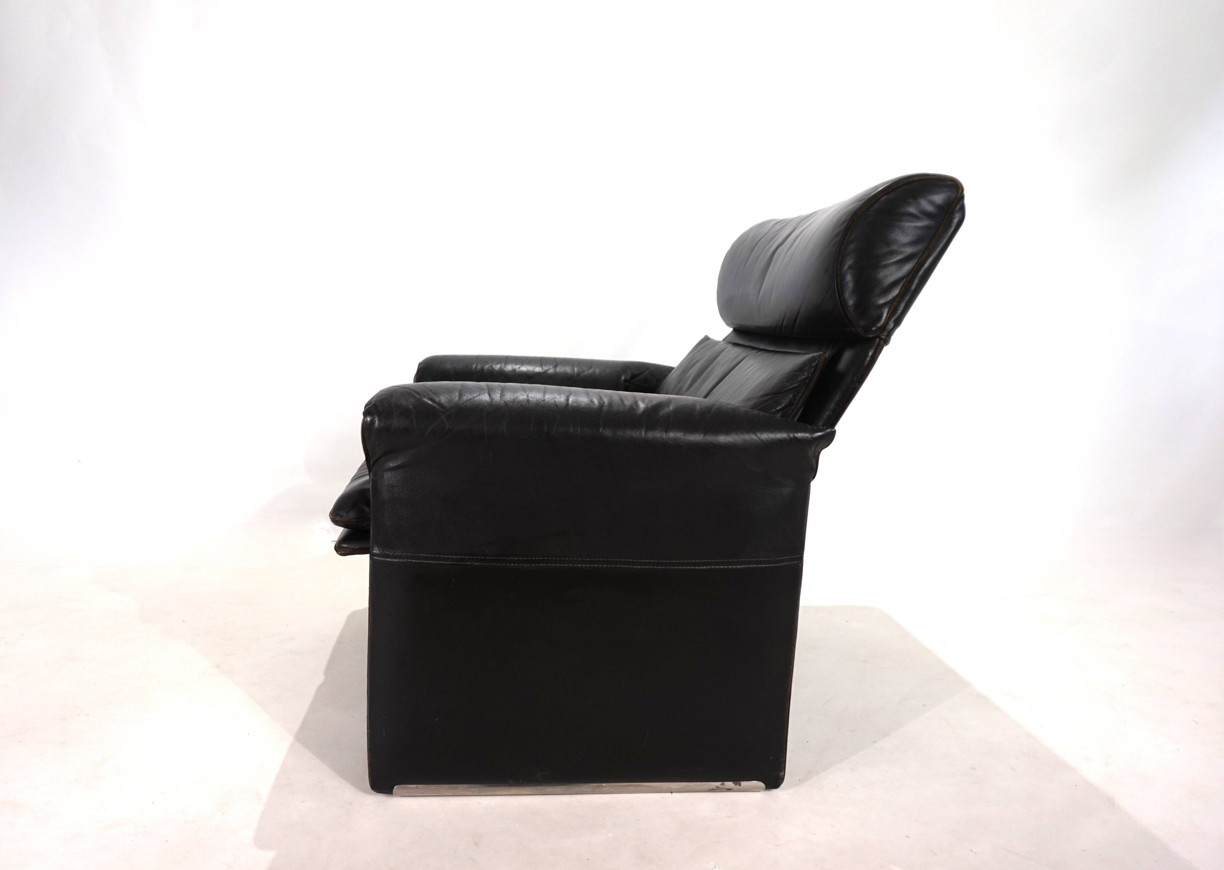 Saporiti Italia leather armchair by Giovanni Offredi, 1970