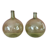 Lot de 2 dames-jeanne anciennes 2L