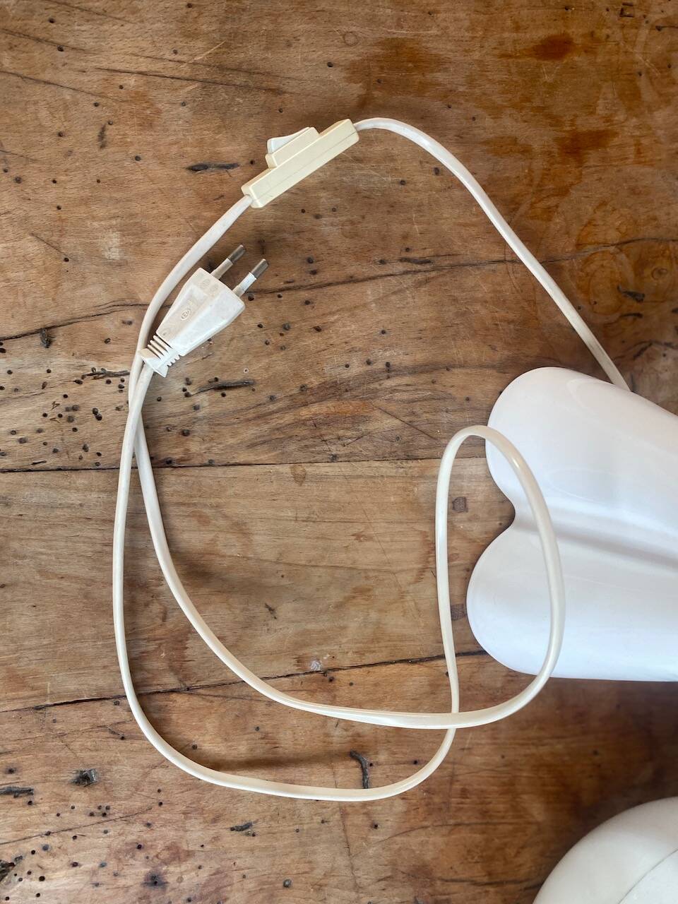 vintage ceramic and opaline hand lamp