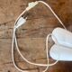 vintage ceramic and opaline hand lamp