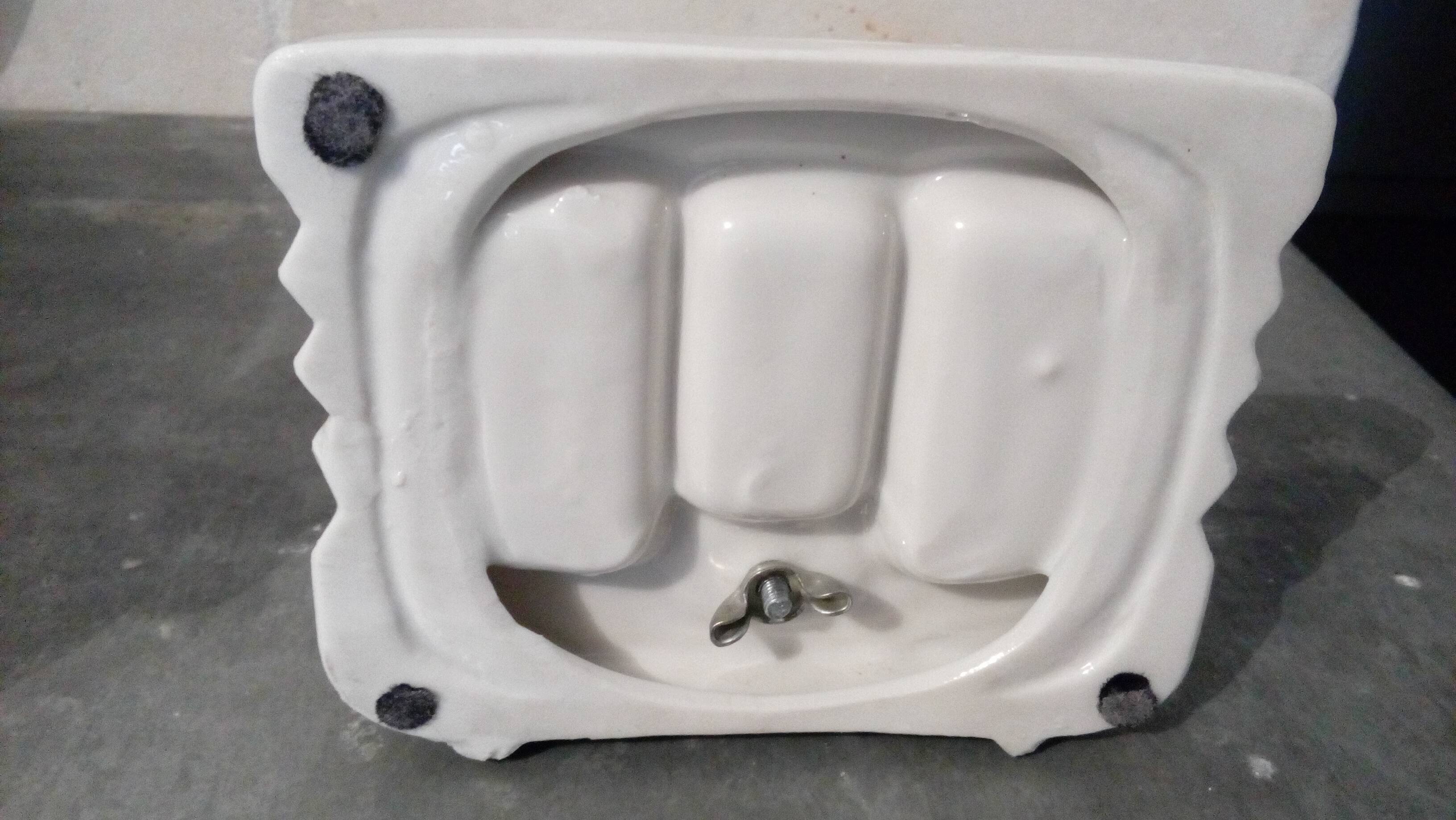 Mirror to lay porcelain rose buttons 13x24cm