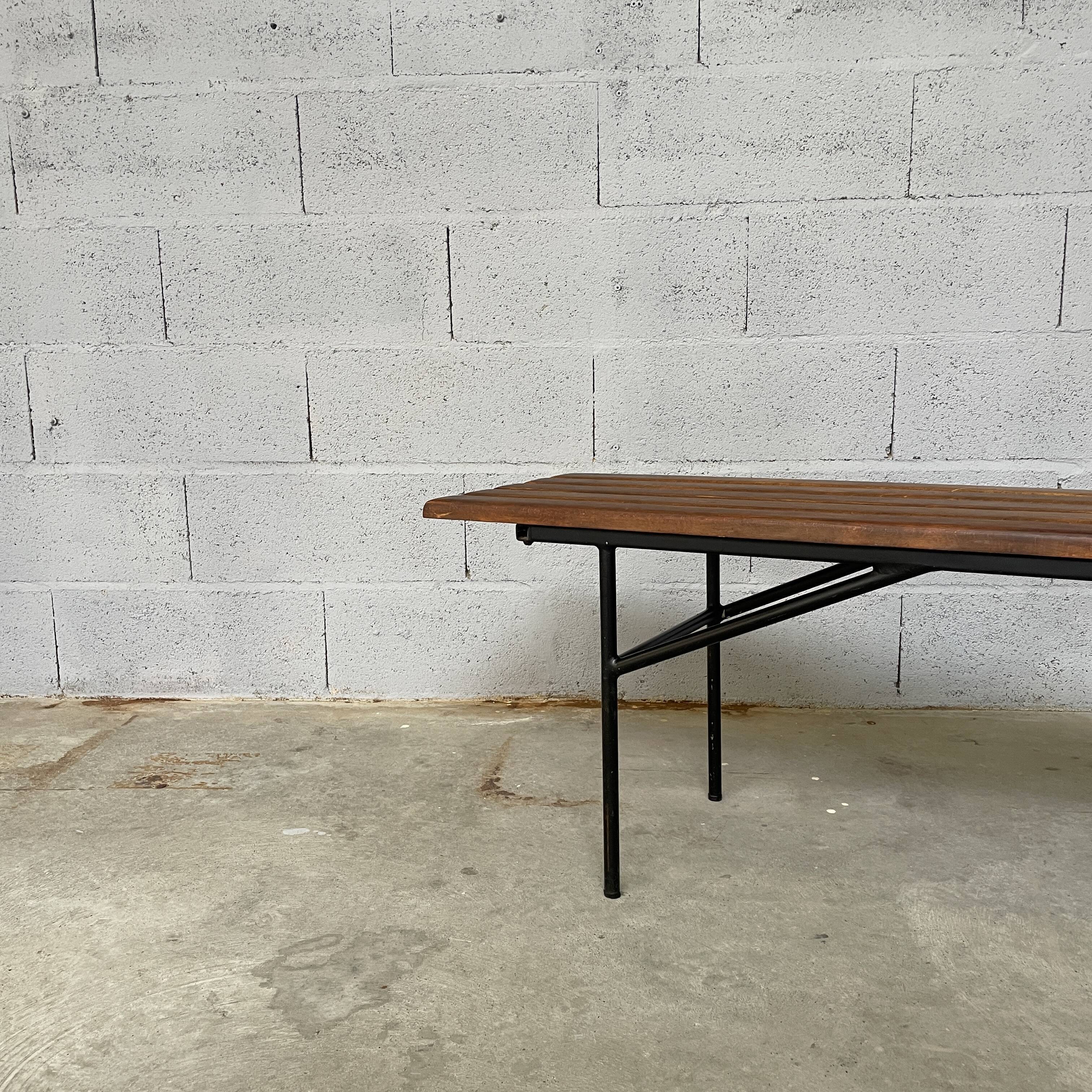 Bench, wood and metal