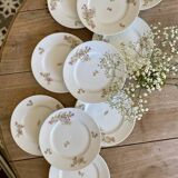 Set of 10 vintage porcelain dessert plates