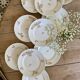Lot de 10 assiettes à dessert vintage en porcelaine