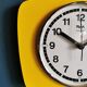 Vintage clock silent rectangular wall clock "Yellow Flash"