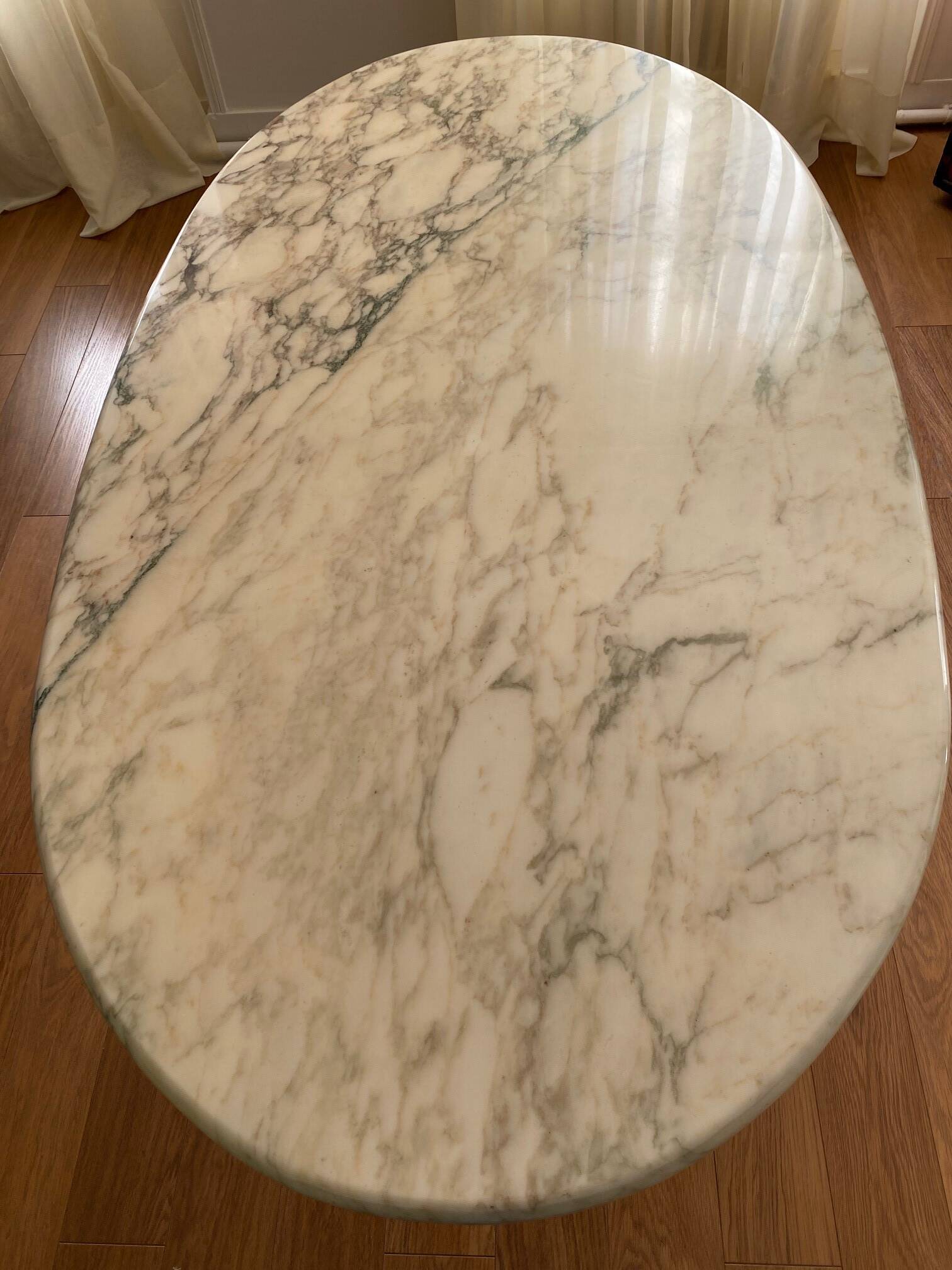 Oval marble table