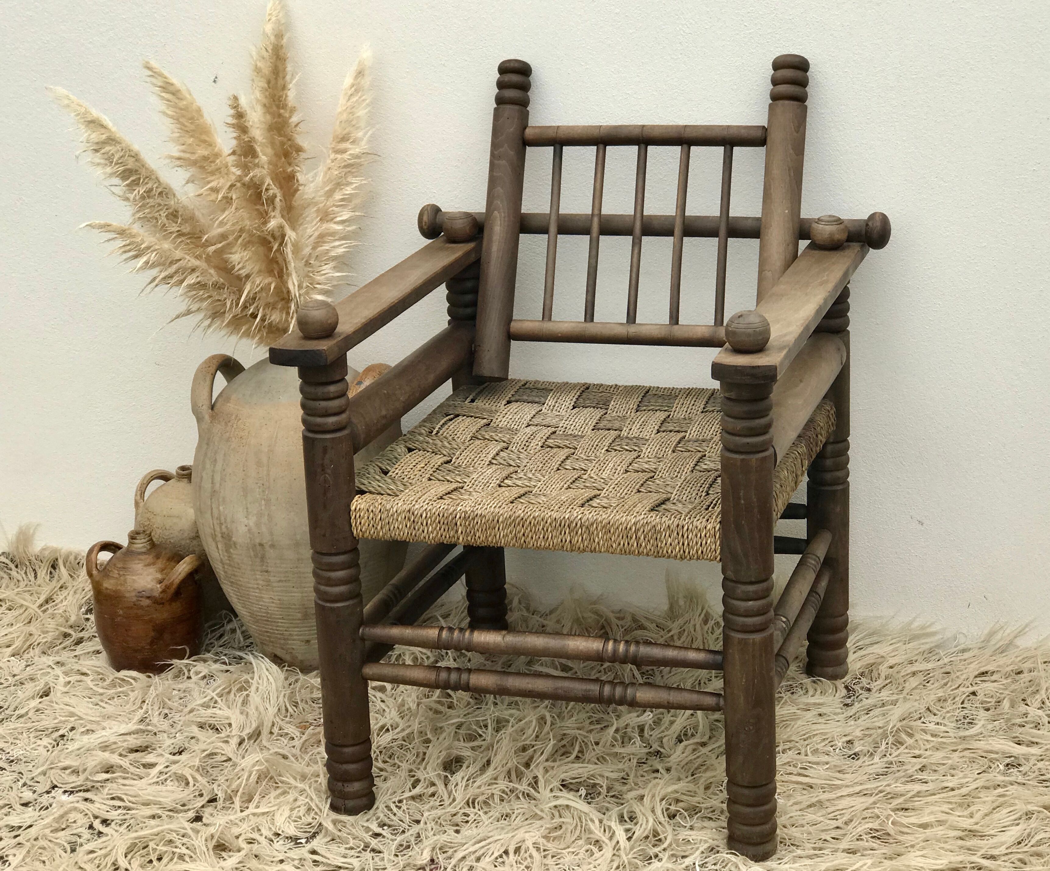 Fauteuil ancien corde