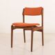 26104 Erik Buch teak and wool chairs, set of 4, Denmark, 1960s