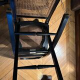Set of 6 Roche Bobois folding chairs cannage dining room