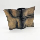 Reversible "Coal Black" / Brutalist Vase