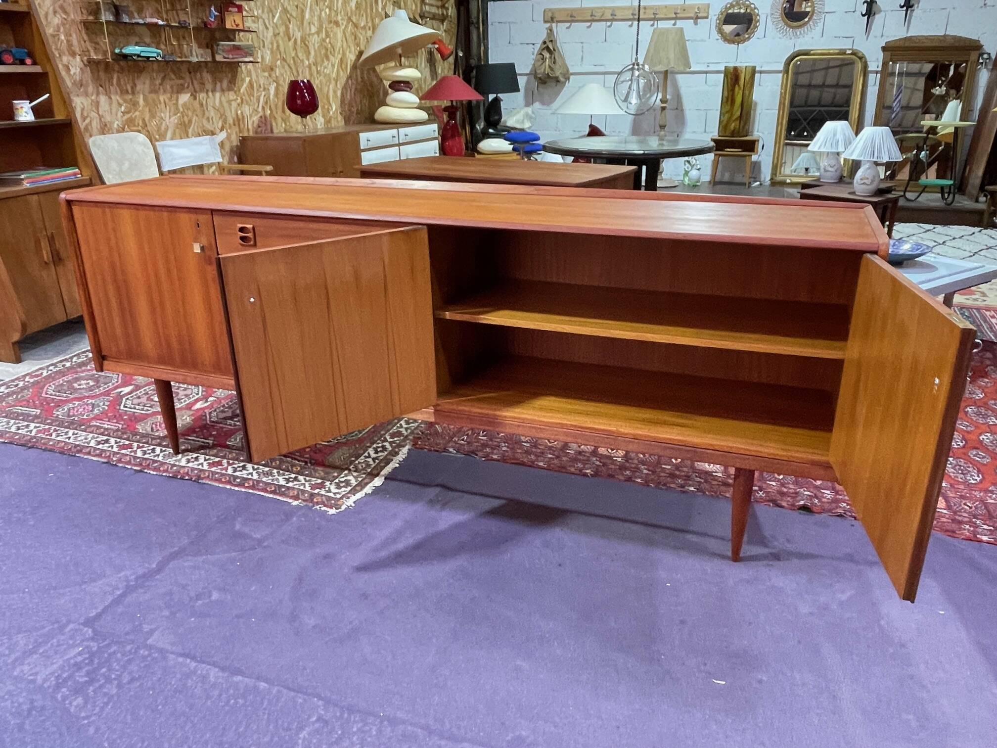 Vintage teak sideboard Scandinavian design 1960s