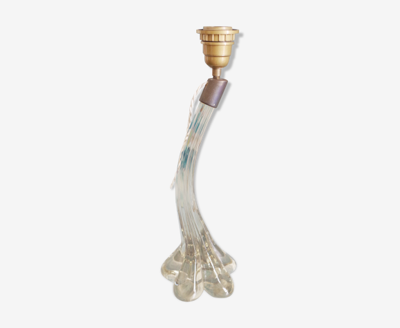 Pied de lampe en cristal vintage années 60