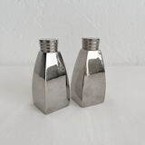 Vintage chrome metal salt and pepper shakers