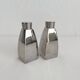 Vintage chrome metal salt and pepper shakers