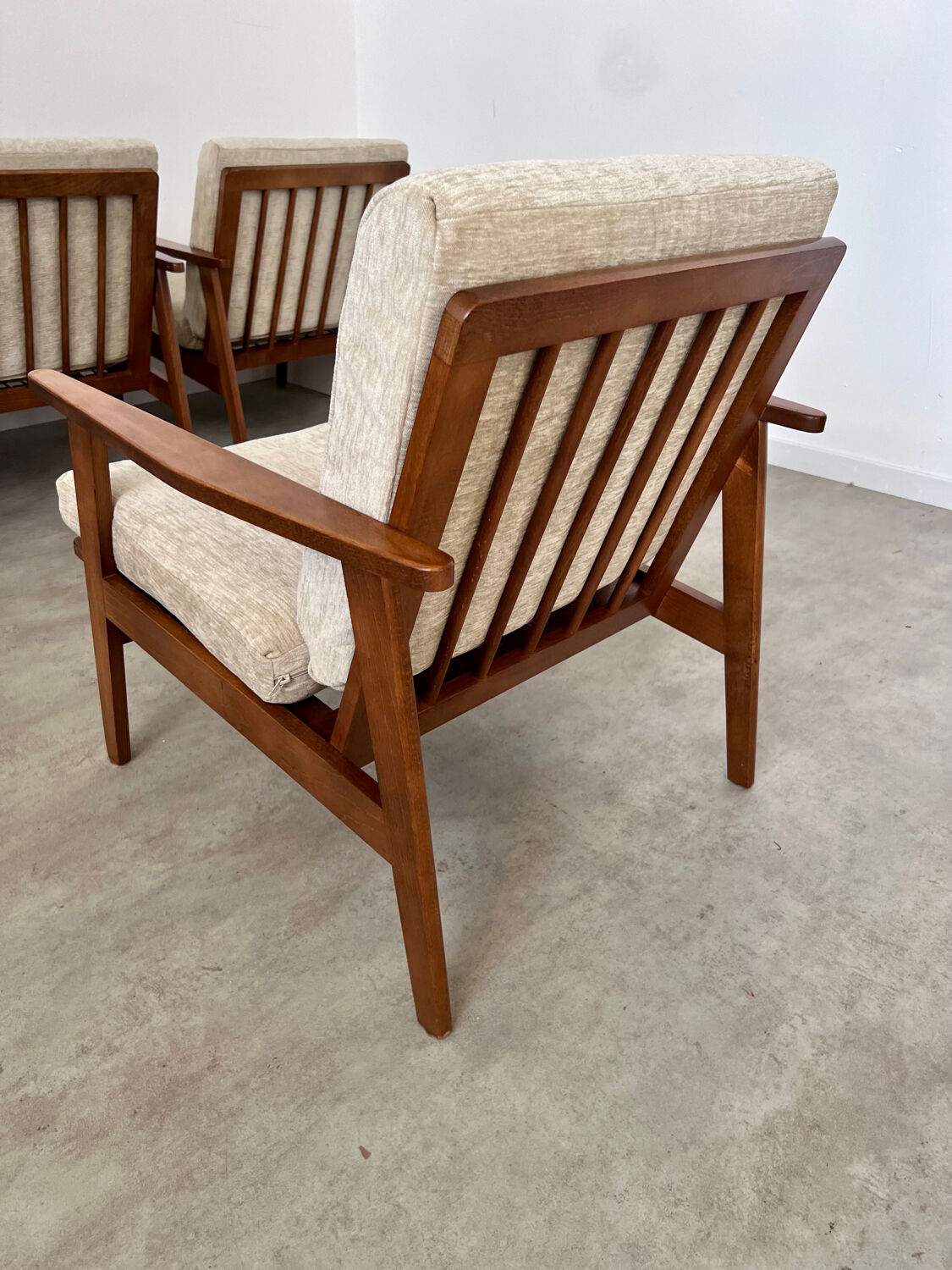 Set of 4 armchairs beech scandinavian