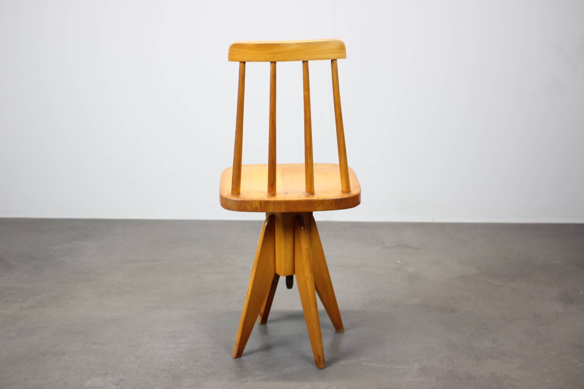 Adjustable-height beechwood chair from the 1970s, Czechoslovakia