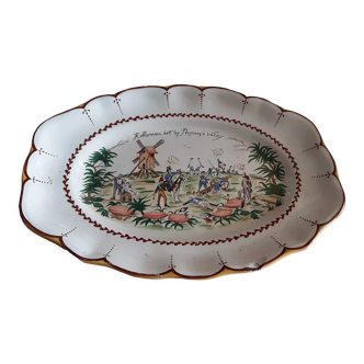 Oval dish earthenware Saint Clement bicentennial revolution valmy