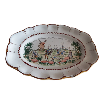 Plat oval faience Saint Clement  bicentenaire revolution Valmy