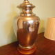 Living room mood lamp, silver metal base, wooden base, pleated lampshade