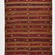 Turkish Striped Red Brown Vintage Kilim Rug, 154x246Cm