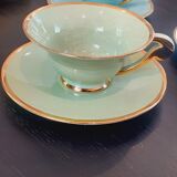 6 tasses et soucoupes porcelaine salins vintage année 50