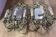 Pair of Napoleon III wall sconces, bevelled mirrors, mask heads.